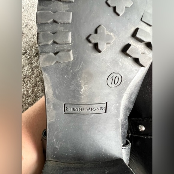 ETIENNE AIGNER knee high horse but hardware black riding boots - Picture 10 of 10